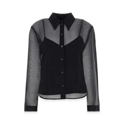 GUCCI Women's Chiffon Shirt "Black"