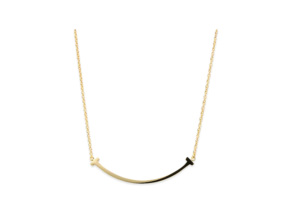 Tiffany & Co. T Smile Pendant Small Necklace "Yellow Gold"
