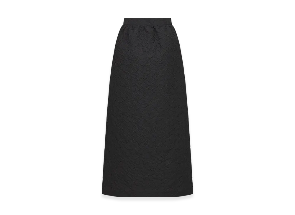 Dior Women's Mid-Length Straight-Cut Skirt Cloque Technical Jacquard "Black"