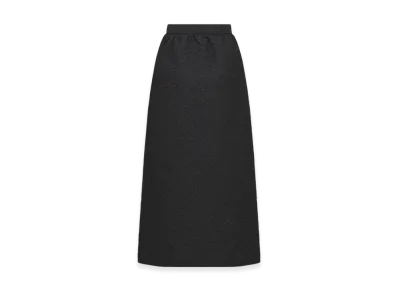 Dior Women's Mid-Length Straight-Cut Skirt Cloque Technical Jacquard "Black"