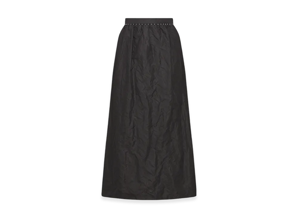 Dior Women's Mid-Length Straight-Cut Skirt Silk Radzimir Crinkled Effect "Black"