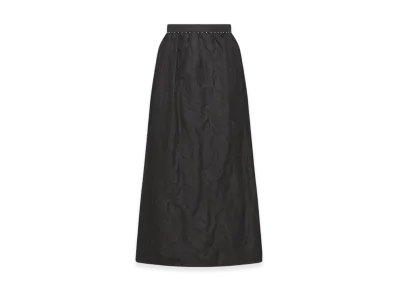 Dior Women's Mid-Length Straight-Cut Skirt Silk Radzimir Crinkled Effect "Black"