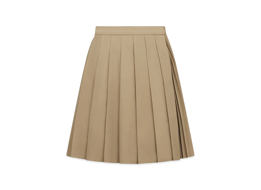 Dior Women's Pleated Short Skirt Gabardine "Beige"