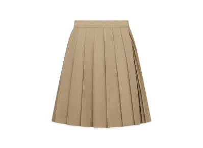 Dior Women's Pleated Short Skirt Gabardine "Beige"
