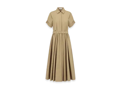 Dior Women's Belted Mid-Length Dress Gabardine "Beige"
