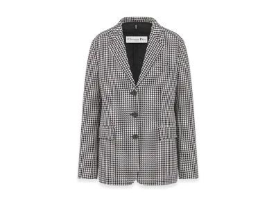 Dior Women's 2-In-1 Jacket Houndstooth Wool "Black/White"