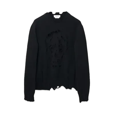 Alexander McQUEEN Distressed Skull Jumper "Black"