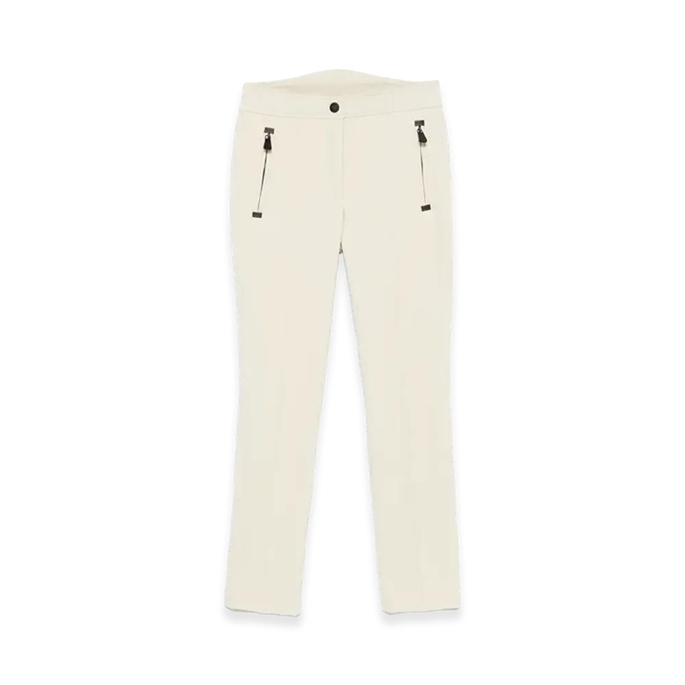 MONCLER Women's Grenoble Stretch Twill Trousers "White"
