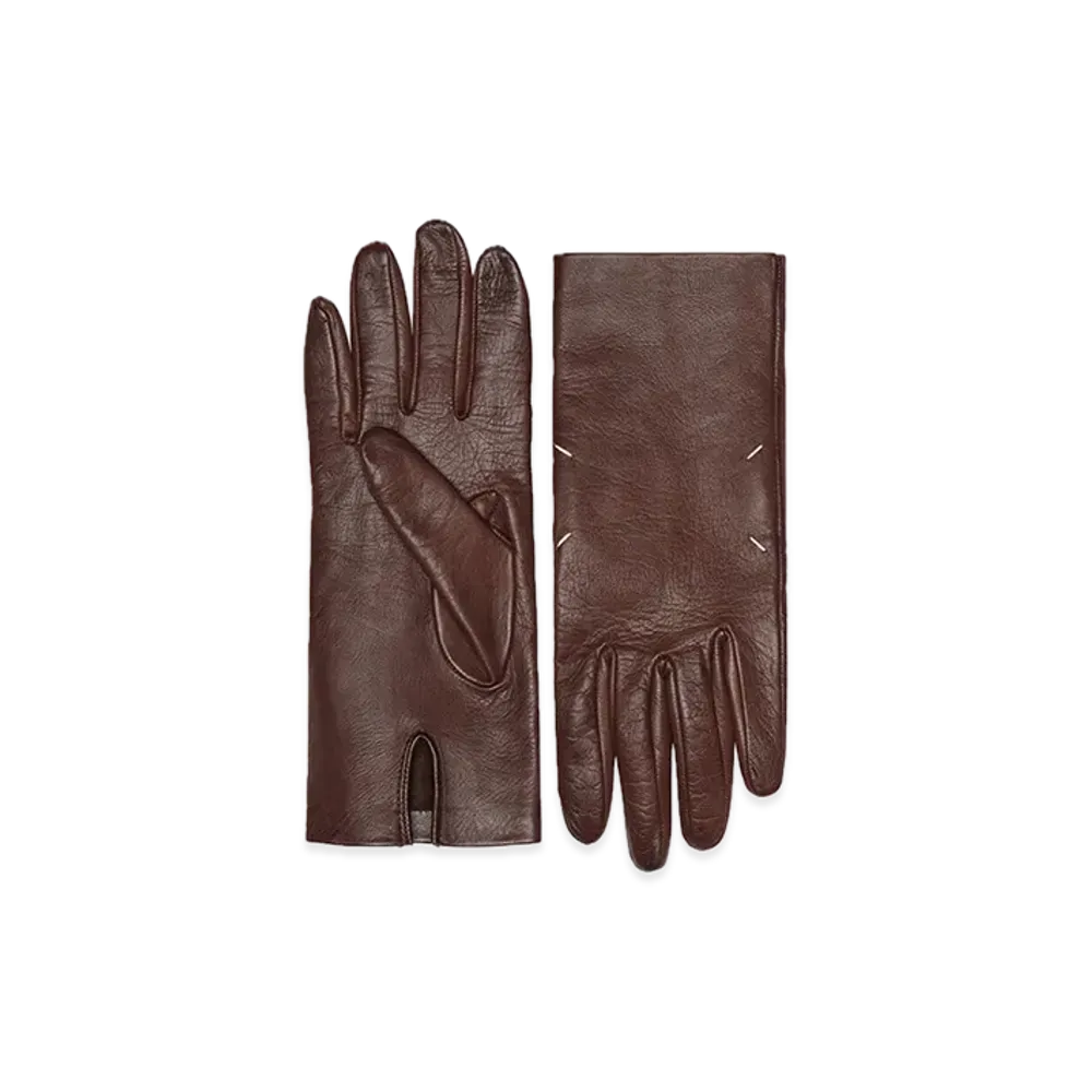 Maison Margiela Leather Gloves "Brown"