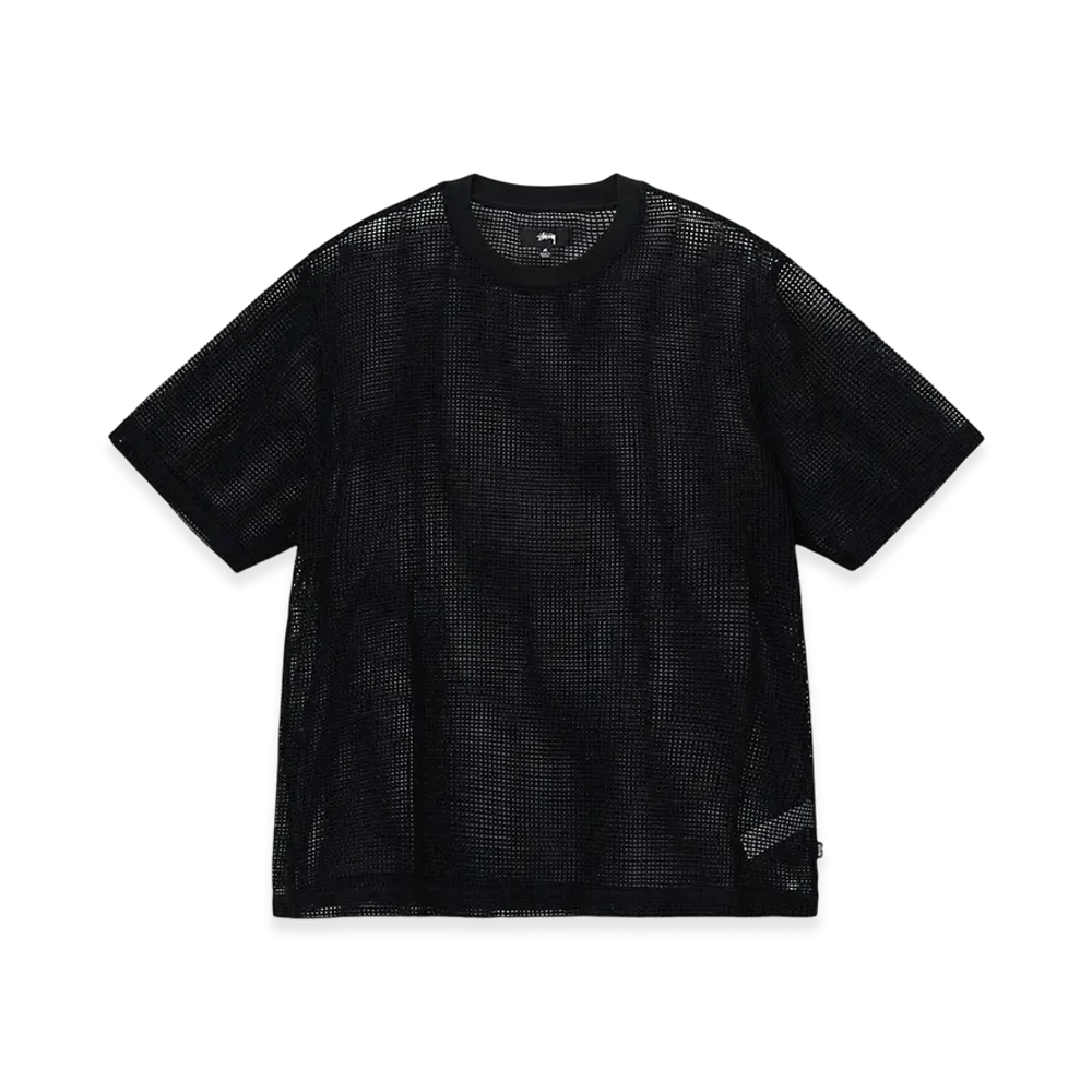 Stussy Cotton Mesh SS Crew "Black"