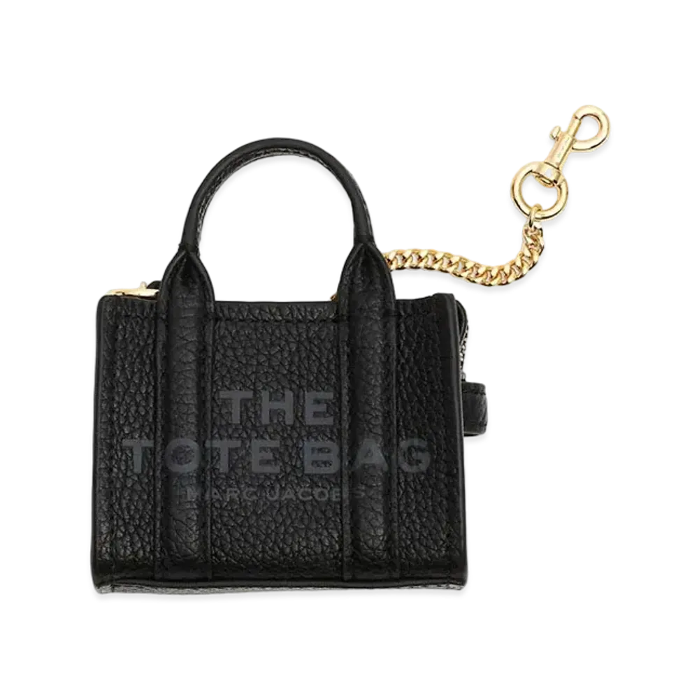 Marc Jacobs The Leather Nano Tote Charm "Black"