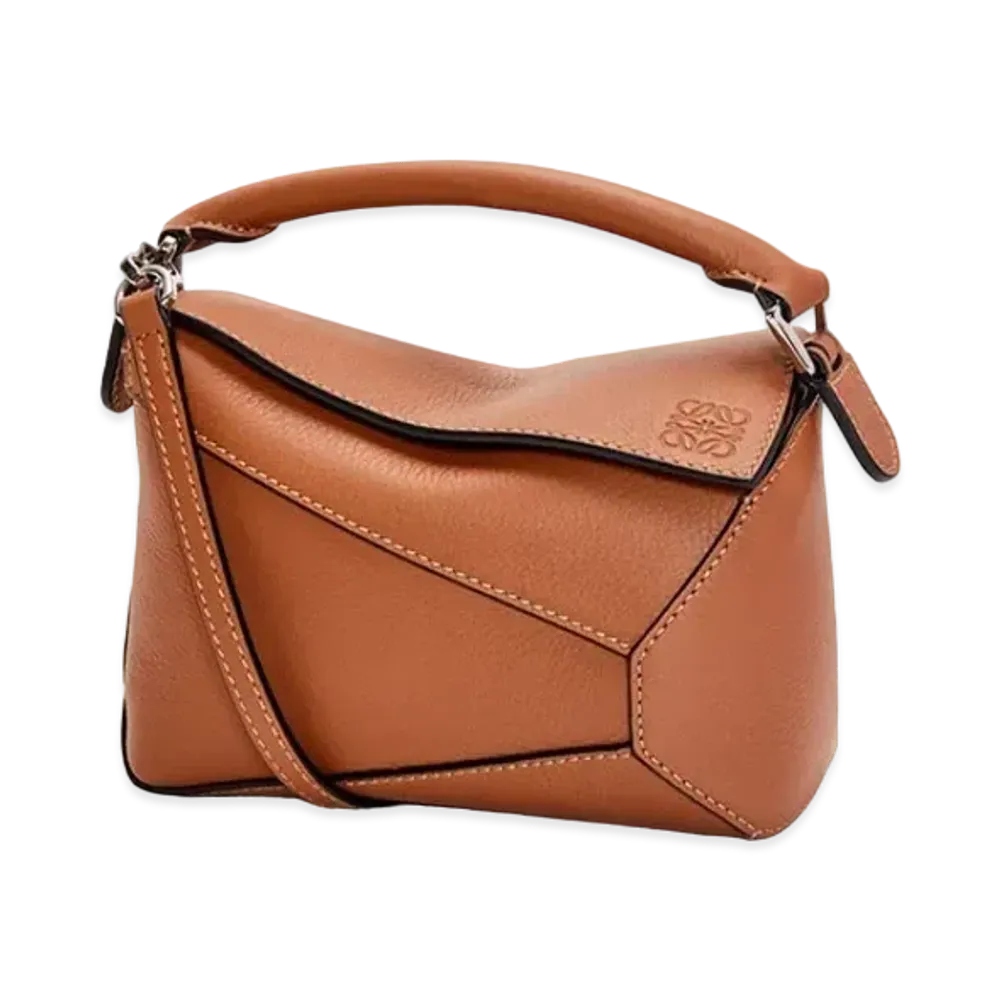 LOEWE Mini Puzzle Bag In Classic Calfskin "Tan"