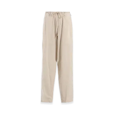 S'YTE Cotton/Linen Poplin Waist-String Pants "Ecru"