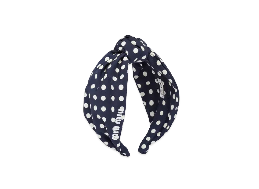 MIU MIU Printfay Headband "Blue/Ivory"