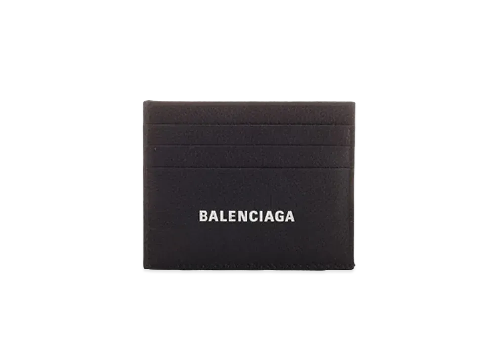 BALENCIAGA Cash Card Holder With Split Grained Calfskin "Black"