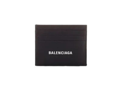 BALENCIAGA Cash Card Holder With Split Grained Calfskin "Black"