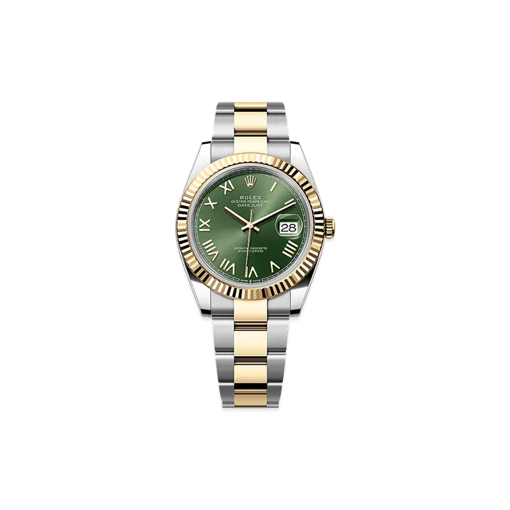 ROLEX Datejust 41 Oystersteel & Yellow Gold "Olive Green"