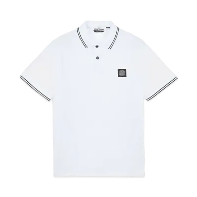 Stone Island 22S18 STRETCH COTTON PIQUE_SLIM FIT "White"