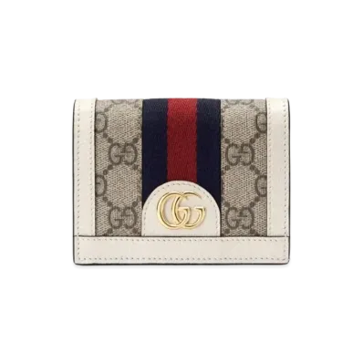 GUCCI Ophidia Card Case Wallet "Beige"