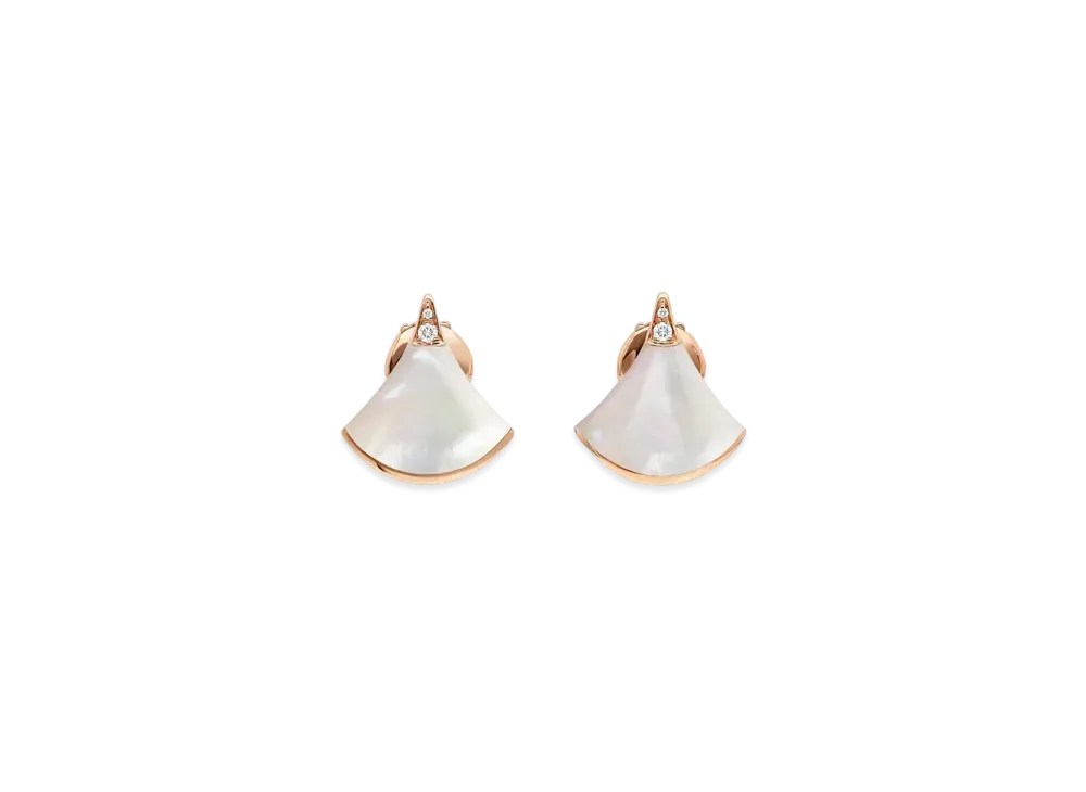 BVLGARI Divas Dream Earrings Diamond Mother of Pearl "White"