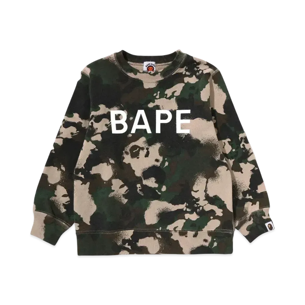 A BATHING APE Map Camo Bape Crewneck Sweatshirt "Green"