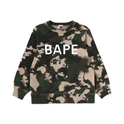 A BATHING APE Map Camo Bape Crewneck Sweatshirt "Green"