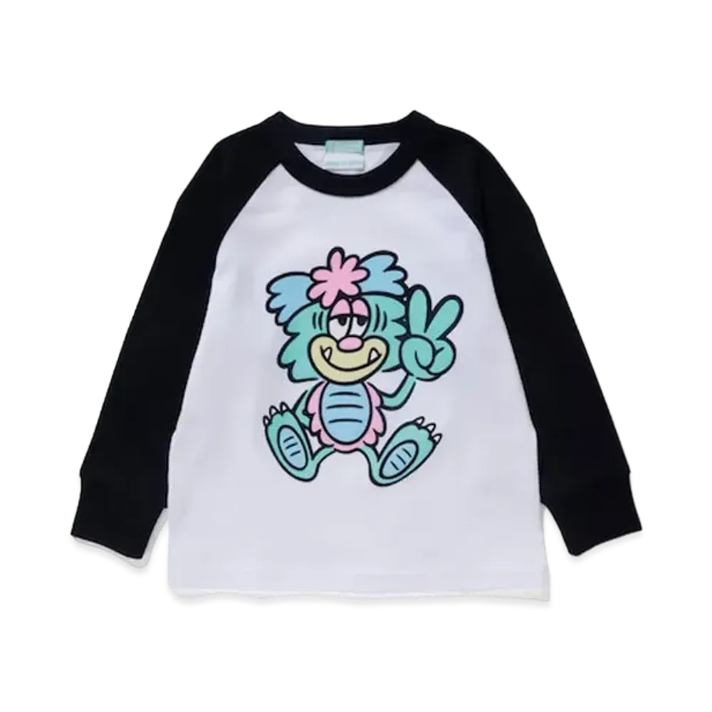 Girls Don't Cry Visty Tenjiku Raglan Sleeve Tee (100-130size) "White/Black" / VERDY