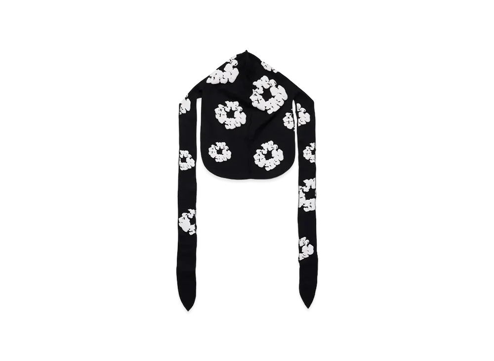 DENIM TEARS Thermal Cotton Wreath Durag "Black"
