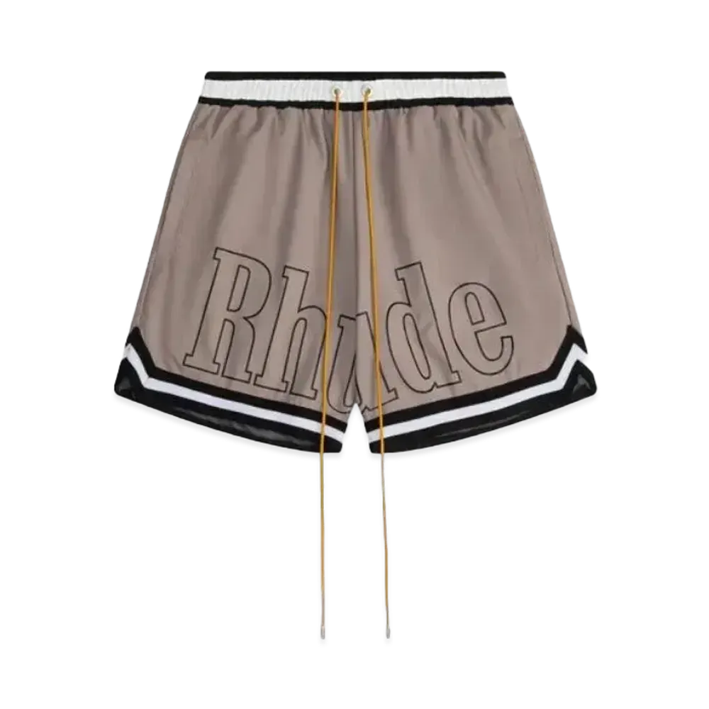 RHUDE Basketball Swim Trunks "Khaki"
