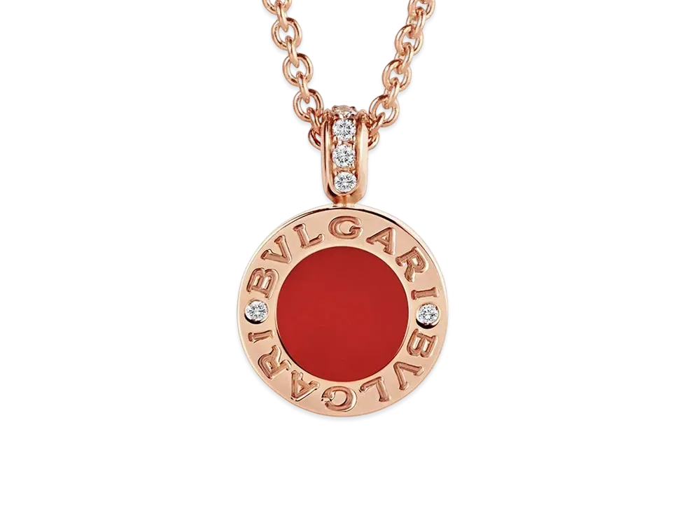 BVLGARI Bulgari Bulgari Necklace Carnelian "Pink Gold"