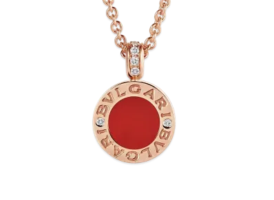 BVLGARI Bulgari Bulgari Necklace Carnelian "Pink Gold"