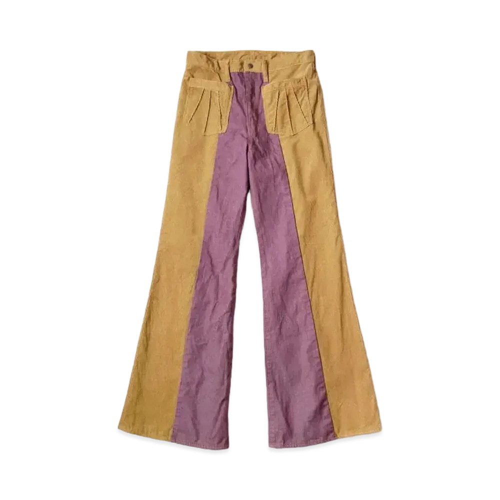 KAPITAL Corduroy Denim Gypsy Flare Pants "Camel Purple"