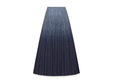 Dior Women's Pleated Mid-Length Skirt "Gradient Blue Denim"