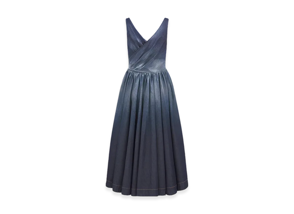 Dior Women's Flared Mid-Length Dress Gradient "Blue Denim"