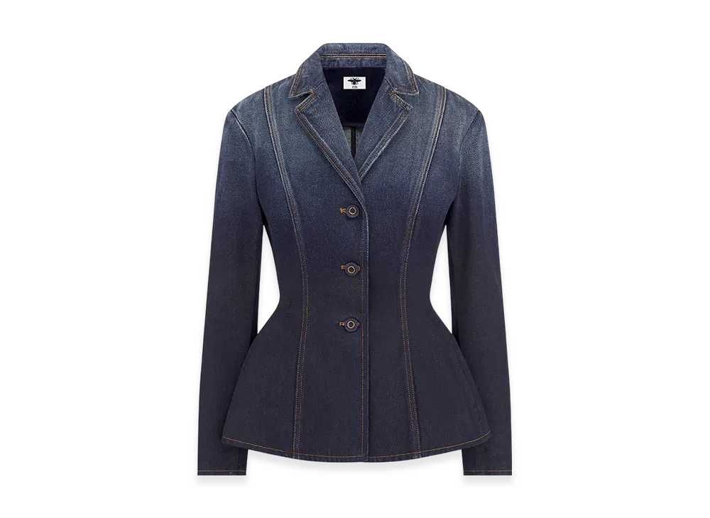 Dior Women's Denim Bar Jacket Single Breasted Denim "Gradient Blue"
