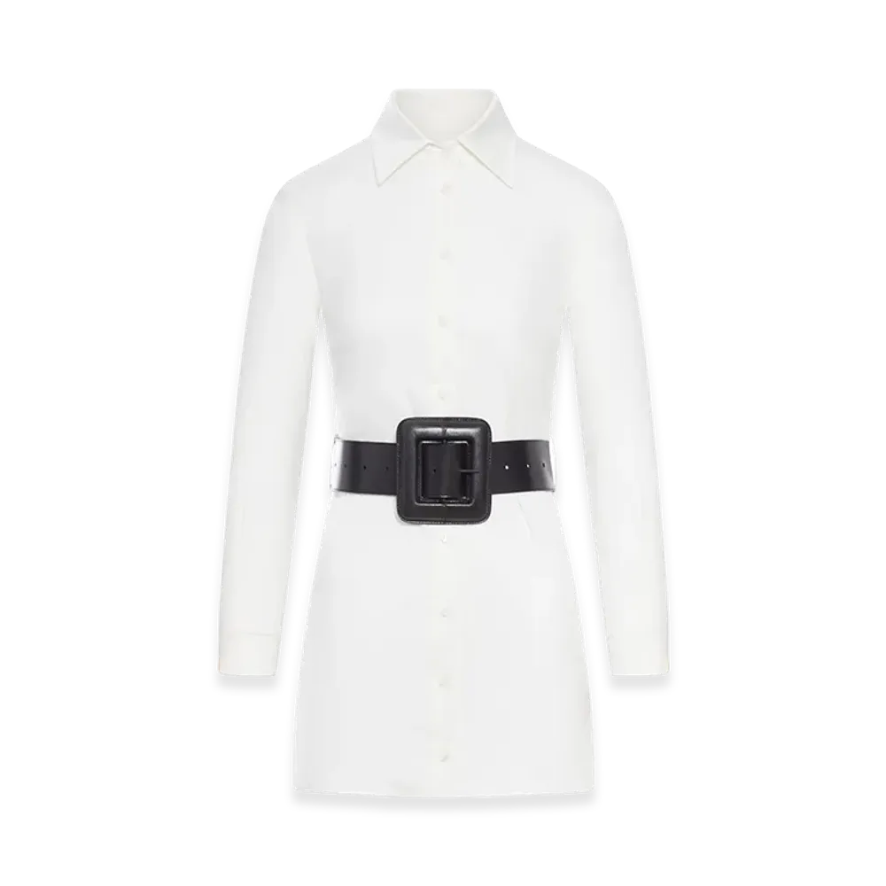 BALENCIAGA Women's Poplin Mini Shirt Dress "White"