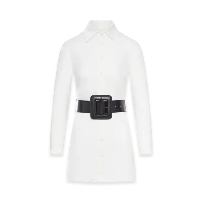 BALENCIAGA Women's Poplin Mini Shirt Dress "White"