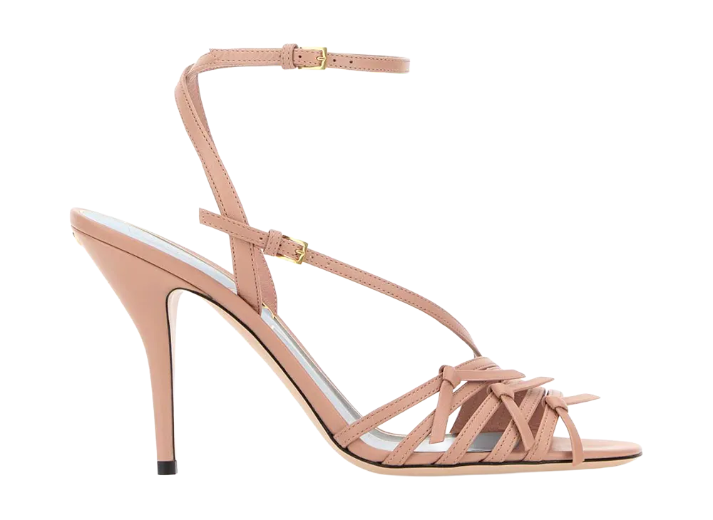 Valentino Garavani Women's Pink Nappa Leather Nodine Sandals "Pink"