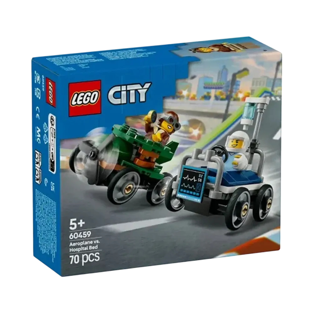 LEGO CITY "Airplane vs. Hospital Bed Race Car Pack" [60459]