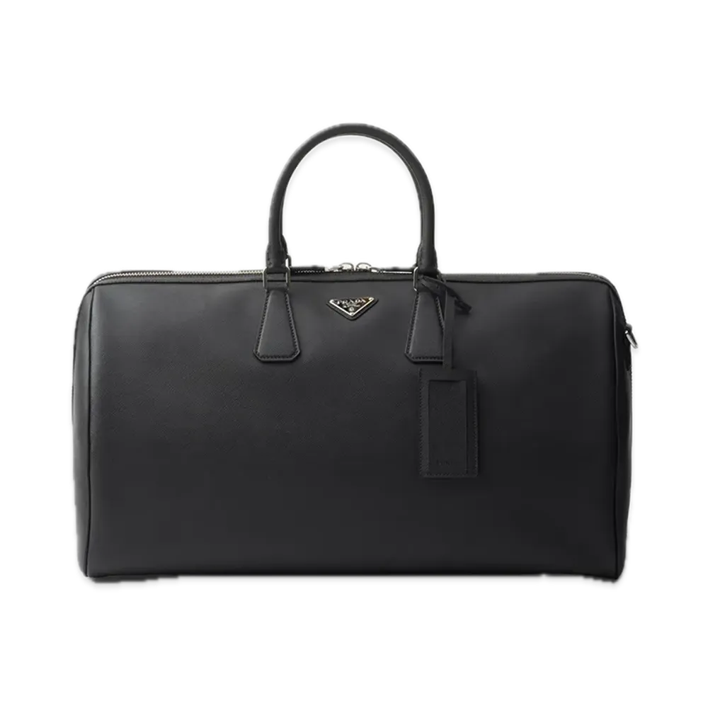 PRADA Saffiano Leather Duffle Bag "Black"