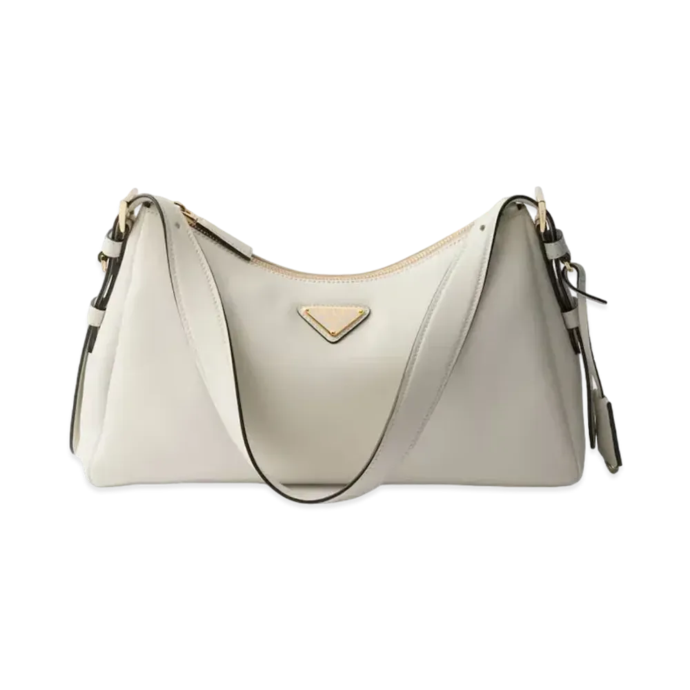 PRADA Aimee Medium Leather Shoulder Bag "White"