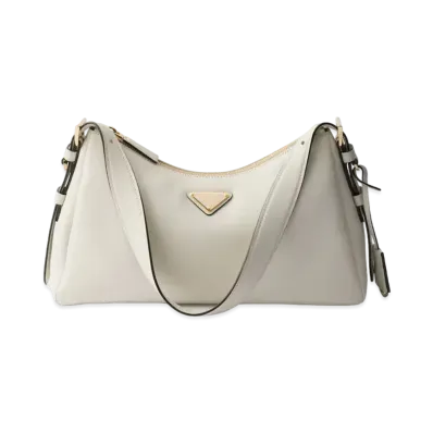 PRADA Aimee Medium Leather Shoulder Bag "White"