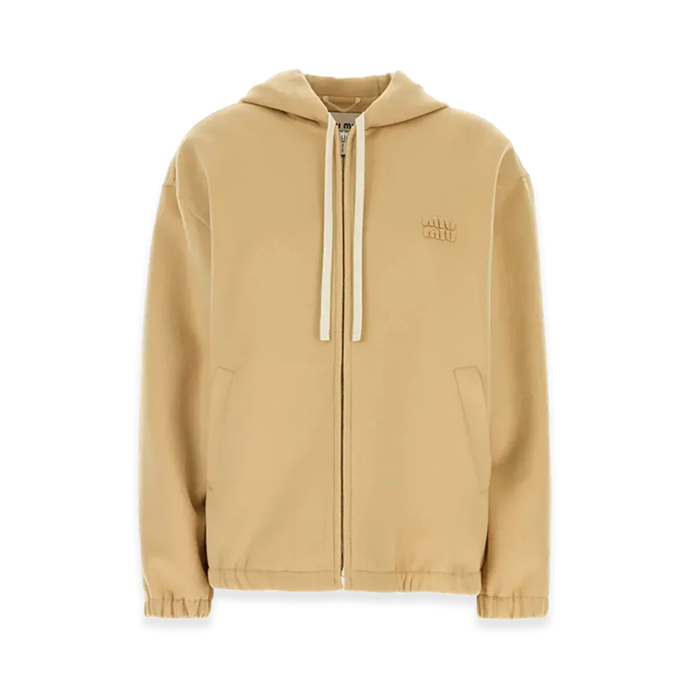 MIU MIU Women's Pastel Wool Blend Jacket "Beige/Yellow"