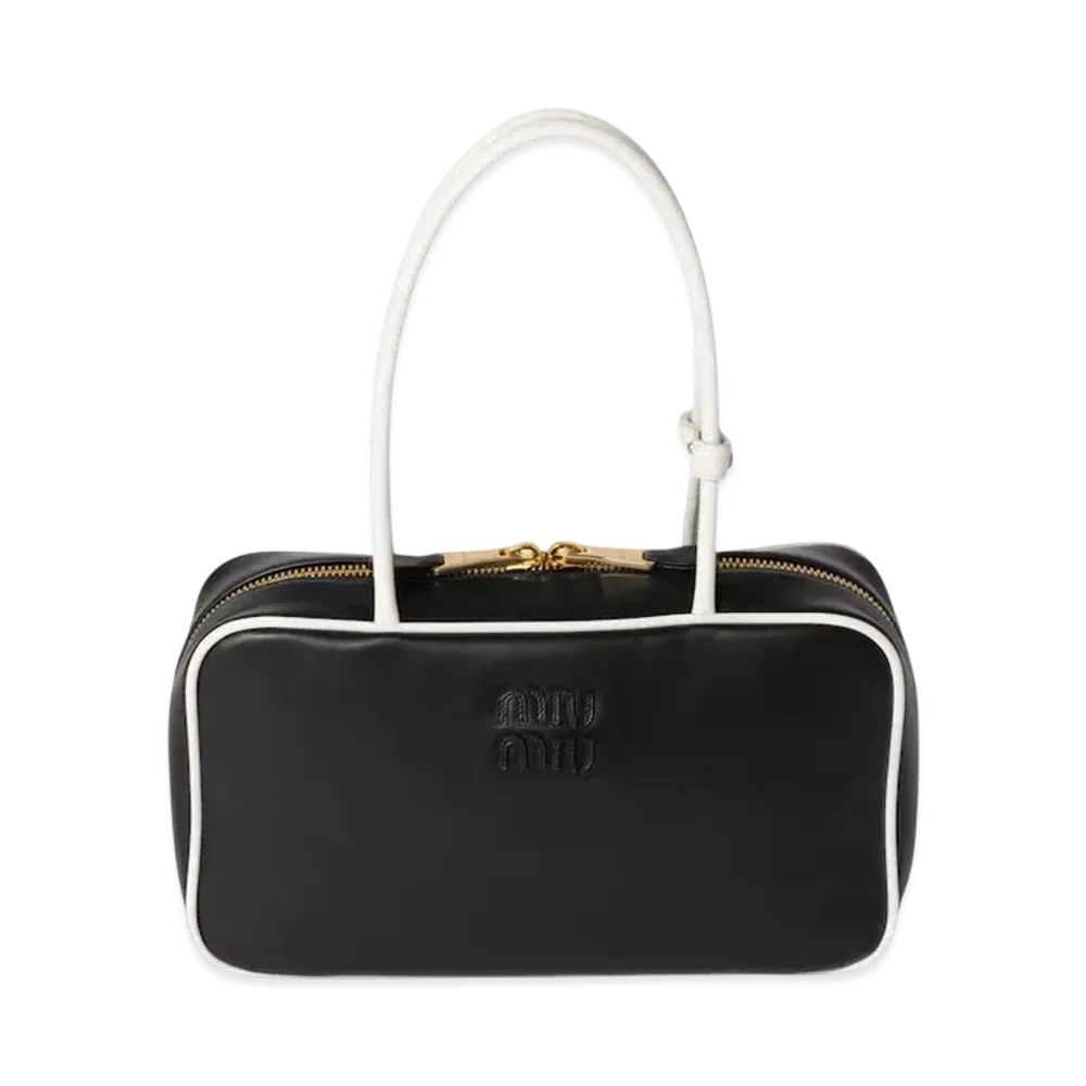 MIUMIU Beau Leather Bag "Black/White"