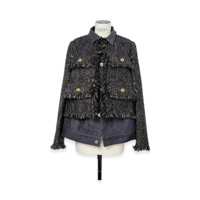 sacai Tweed Jacket "Navy/Indigo"
