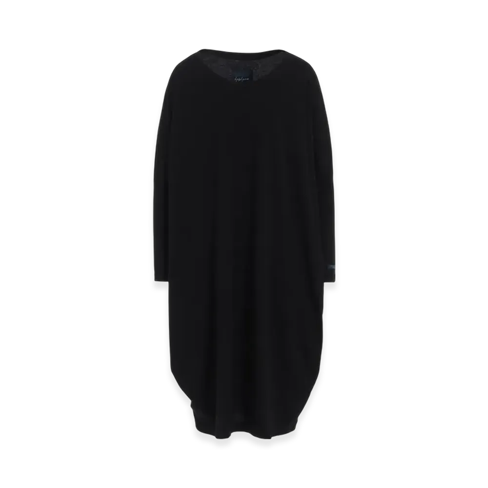 Yohji Yamamoto Cotton Single Jersey R-Dolman Big Dress "Black"