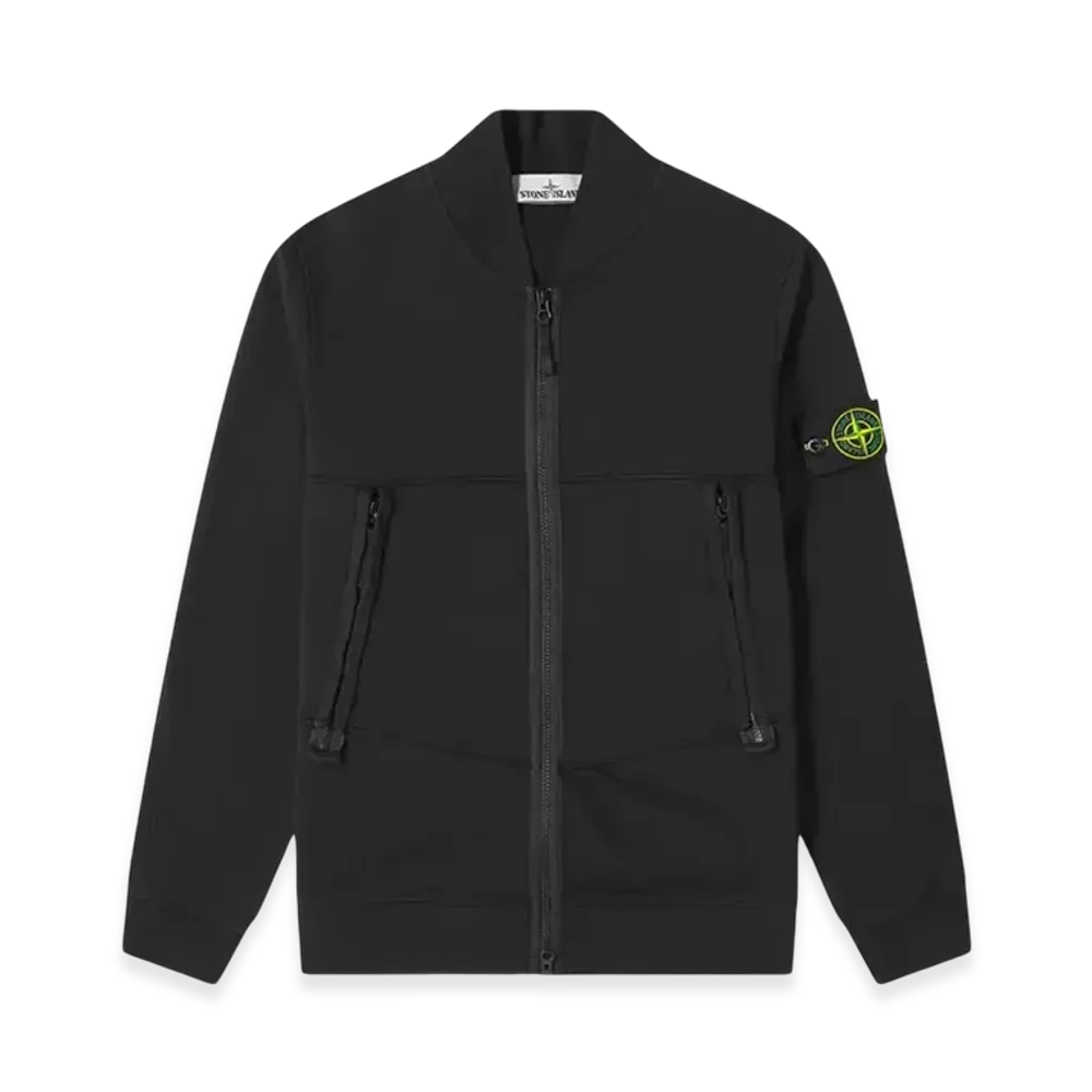 Stone Island 60351 Cotton Fleece Full Zip Sweatshirt - 21SS "Black"