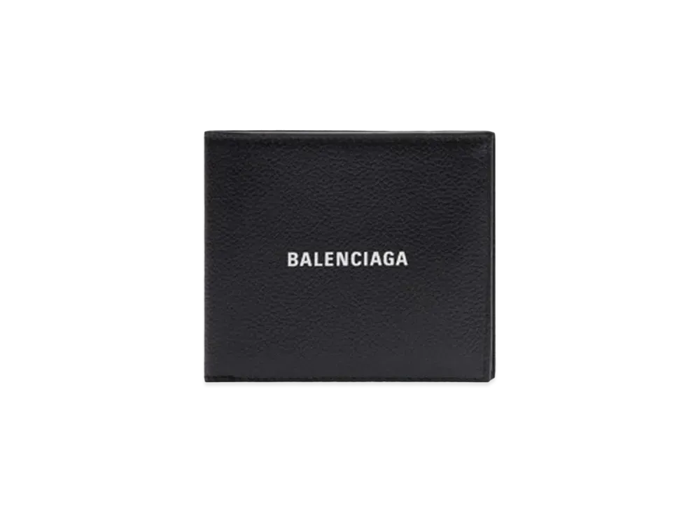 BALENCIAGA Cash Square Folded Coin Wallet "Black"