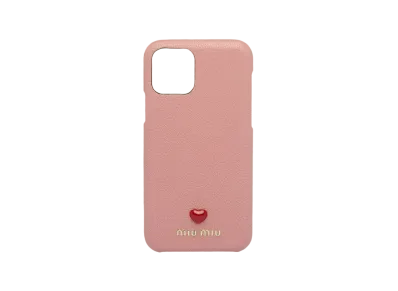 MIU MIU Madras Love Leather iPhone 11 Pro Cover "Orchid Pink"