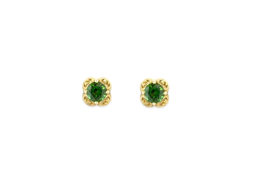 GUCCI Interlocking G Earrings With Tourmaline "Green"